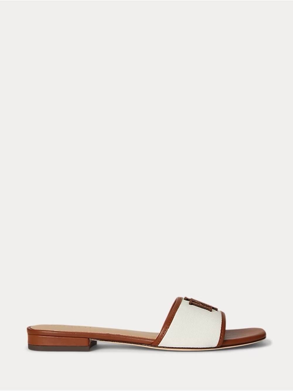 NEW LAUREN RALPH LAUREN EVERLEY LEATHER TRIM SLIDE SANDALS 5.5 - Picture 4 of 11